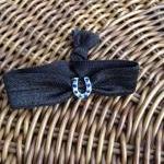 Elastic Hair Tie (and Bracelet) W/ Blue Rhinestone..