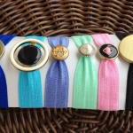 Limited Edition Large Brushed Gold Button Elastic..