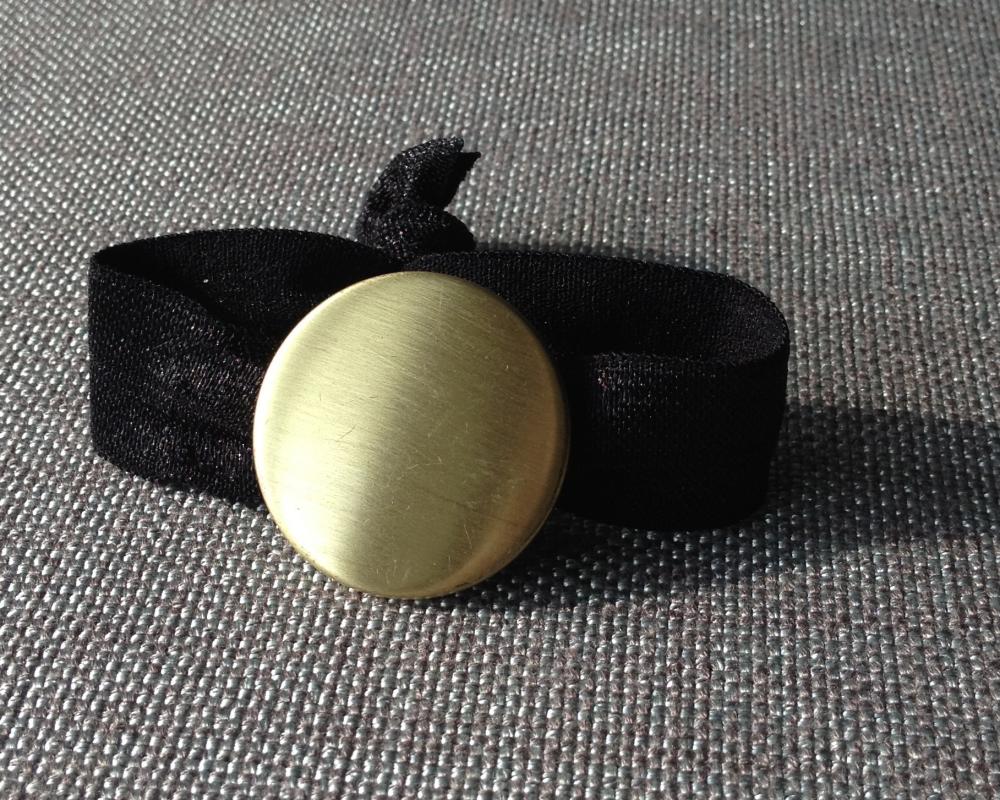 Limited Edition Large Brushed Gold Button Elastic Hair Ties (and Bracelets)