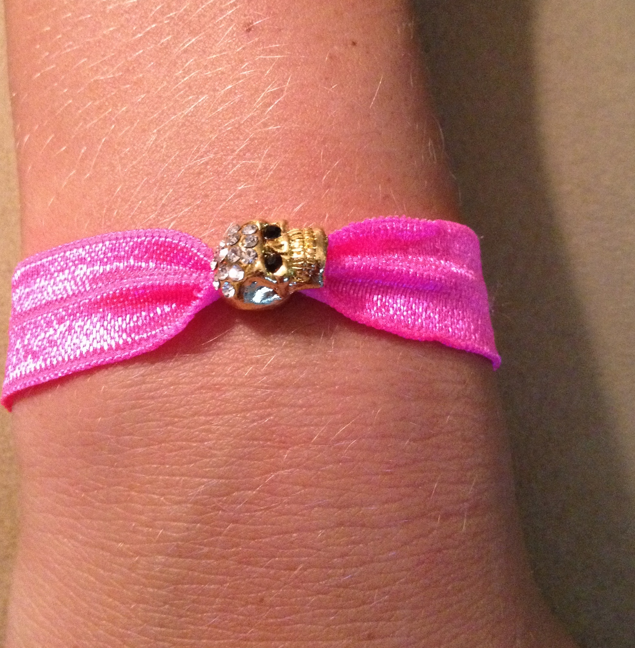 Gold Rhinestone Skull Elastic Hair Ties (and Bracelets) on Luulla