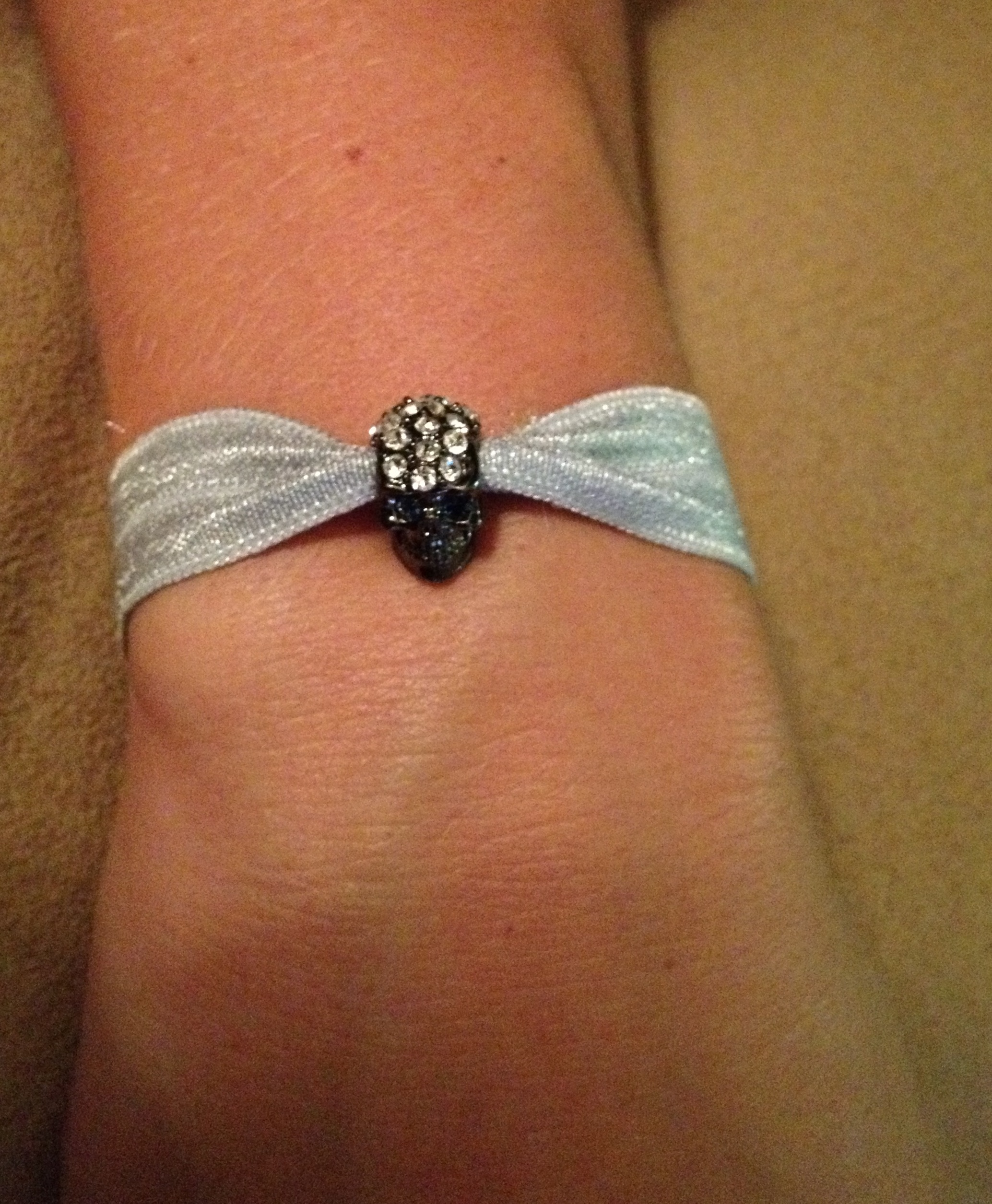 Gunmetal Rhinestone Skull Elastic Hair Ties And Bracelets On Luulla